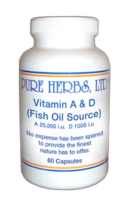 Vitamins A & D (From Fish Oil) - Gel Caps 60 Capsules